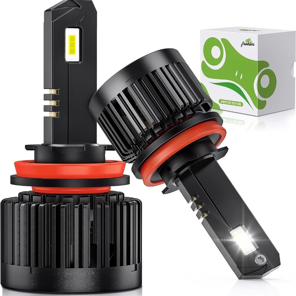 Frokom H11/H8/H9 LED Headlight Bulbs, 6000K Cool White 12000LM H11, IP67,2PCS
